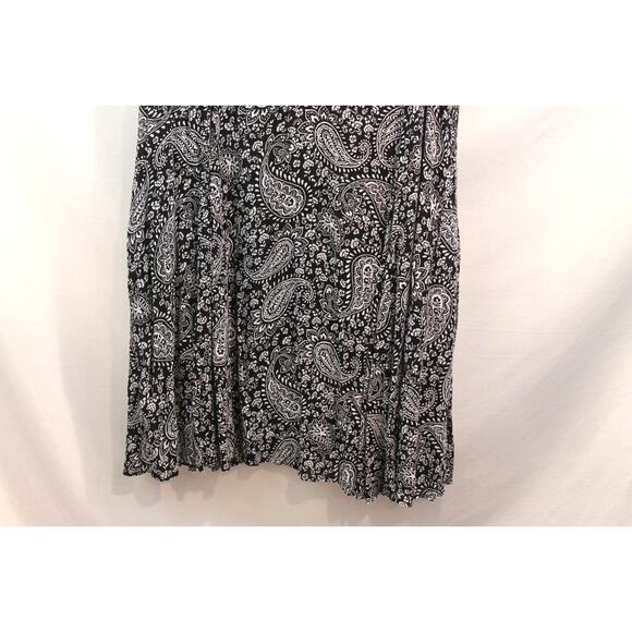 Woman Within Dress Midi Womens size 22W Black Paisley Pleated Pockets - Picture 3 of 7